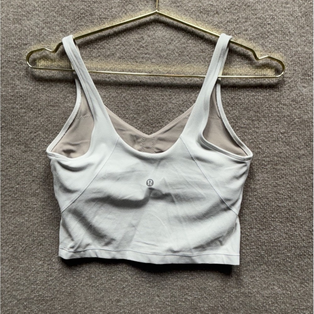Lululemon Shirt Women 6 White Align Cop Tank Top Bra Padded Athleisure Yoga Run - Picture 2 of 4